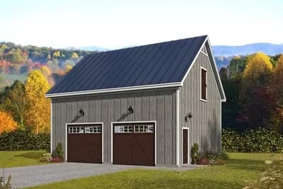 Barn-like Detached Garage with 12' Ceiling and Loft Above