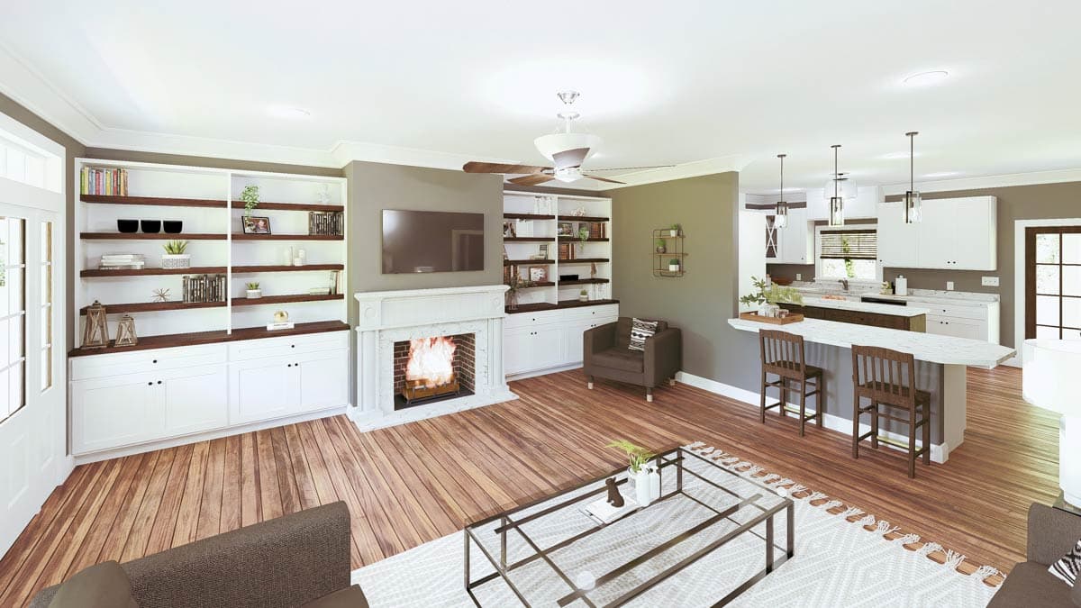 Plan 25023DH: Country Farmhouse Plan with Two Master Suites and Two Covered Porches - 2096 Sq Ft - Image #5 - Country, Ranch, Southern, Southern Traditional, Traditional