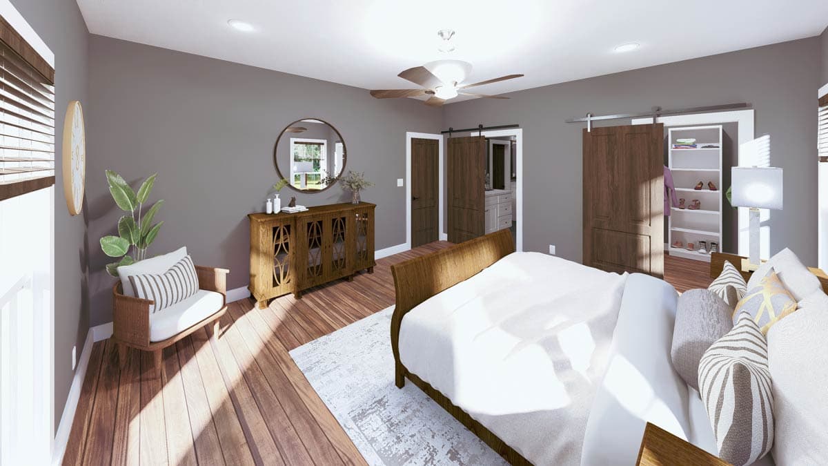 Plan 25023DH: Country Farmhouse Plan with Two Master Suites and Two Covered Porches - 2096 Sq Ft - Image #8 - Country, Ranch, Southern, Southern Traditional, Traditional