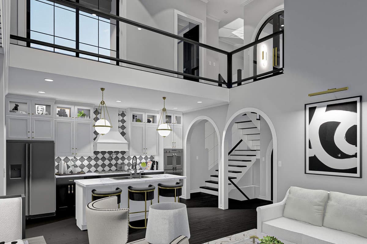 Plan 62999DJ: Modern Cottage House Plan Just Under 30' Wide - Image #4 - Cottage, Traditional