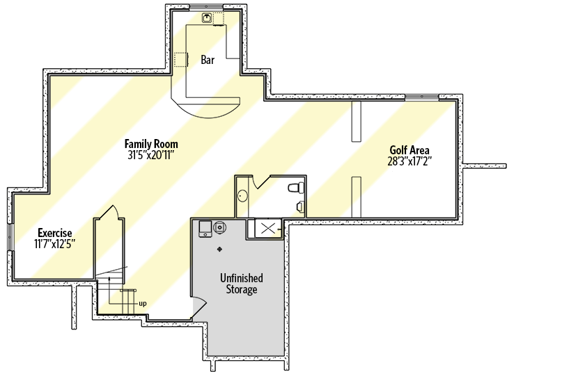 Plan 95106RW: New American Craftsman House Plan with Golf Simulator Room - Floor Plan - Optional Lower Level - Craftsman, Mountain, New American, Rustic