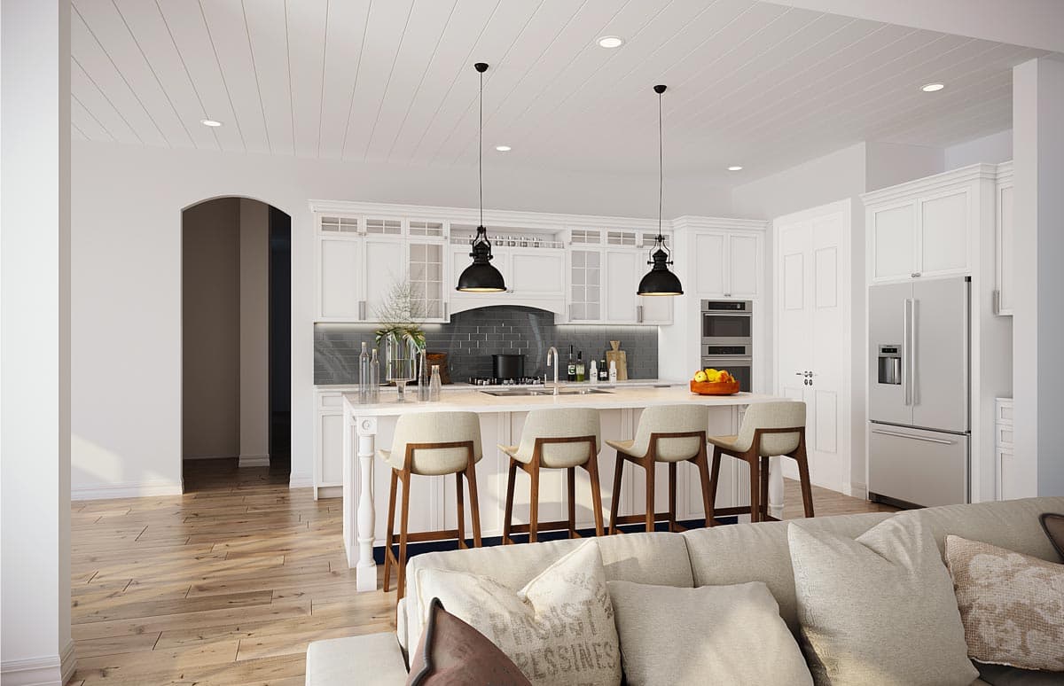 Plan 51853HZ: 3-Bed Country Farmhouse Plan with Bonus Over The Garage - Image #7 - Cape Cod, Cottage, Country, Farmhouse, Modern Farmhouse, New American, Southern, Traditional