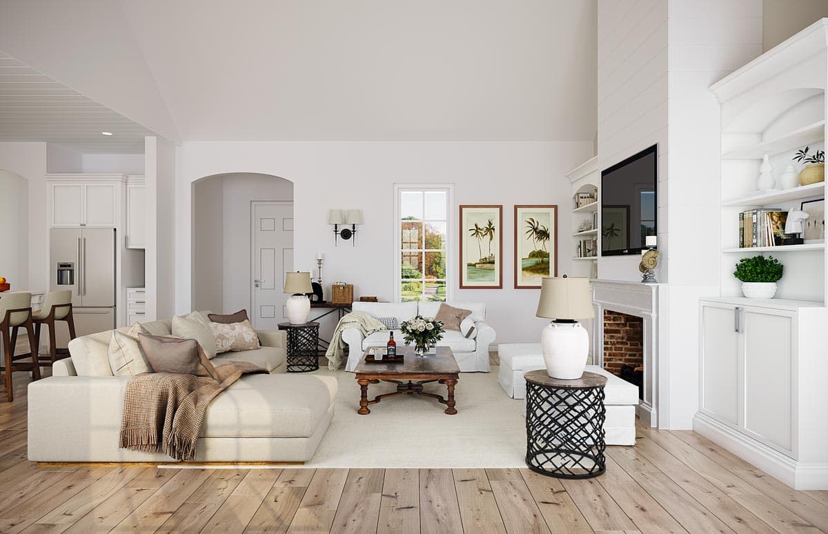 Plan 51853HZ: 3-Bed Country Farmhouse Plan with Bonus Over The Garage - Image #8 - Cape Cod, Cottage, Country, Farmhouse, Modern Farmhouse, New American, Southern, Traditional