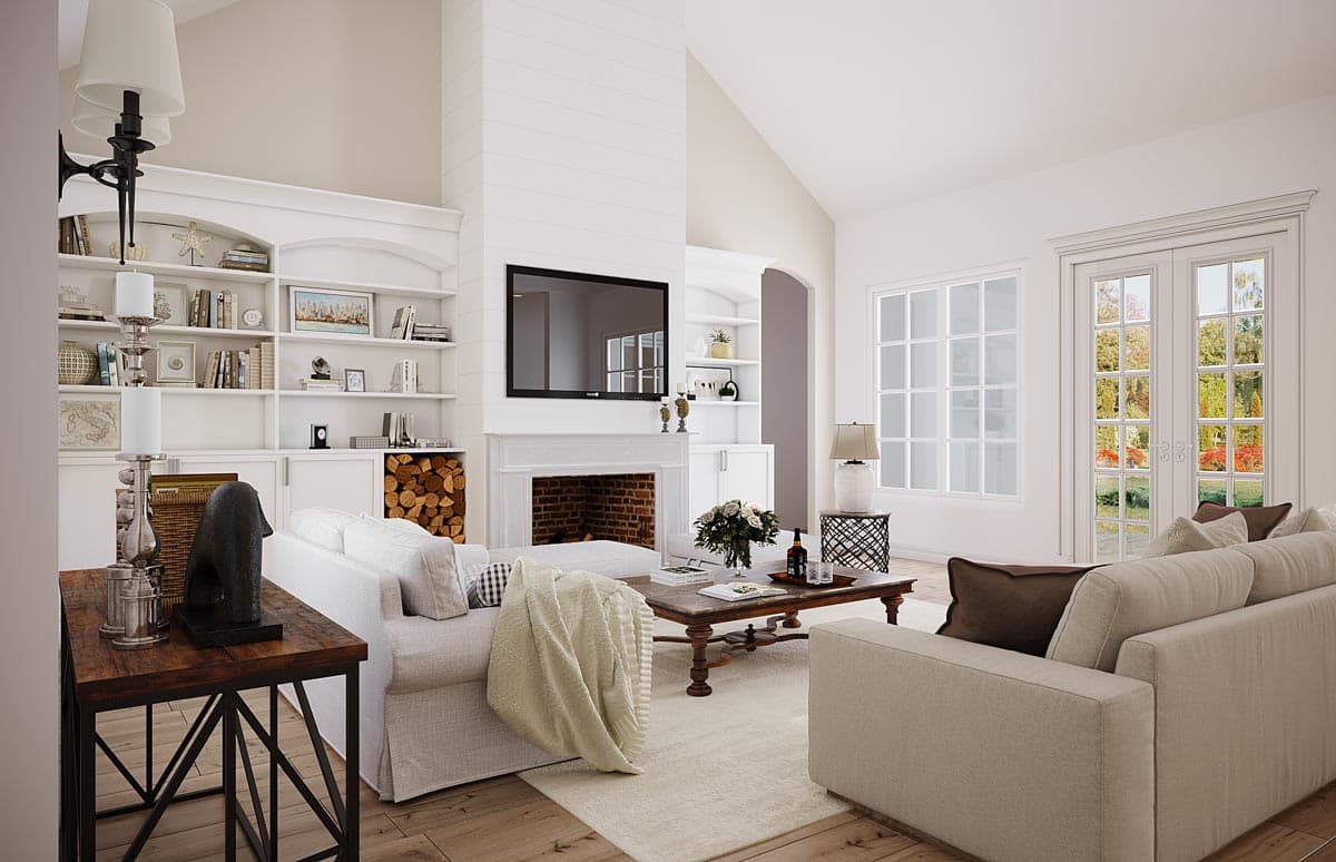 Plan 51853HZ: 3-Bed Country Farmhouse Plan with Bonus Over The Garage - Image #9 - Cape Cod, Cottage, Country, Farmhouse, Modern Farmhouse, New American, Southern, Traditional