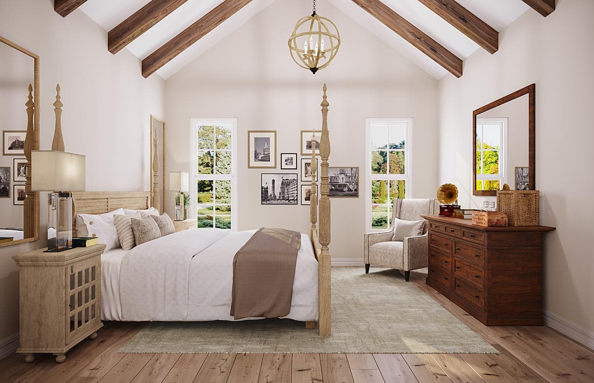 Plan 51853HZ: 3-Bed Country Farmhouse Plan with Bonus Over The Garage - Image #10 - Cape Cod, Cottage, Country, Farmhouse, Modern Farmhouse, New American, Southern, Traditional