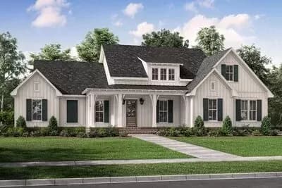 3-Bed Country Farmhouse Plan with Bonus Over The Garage