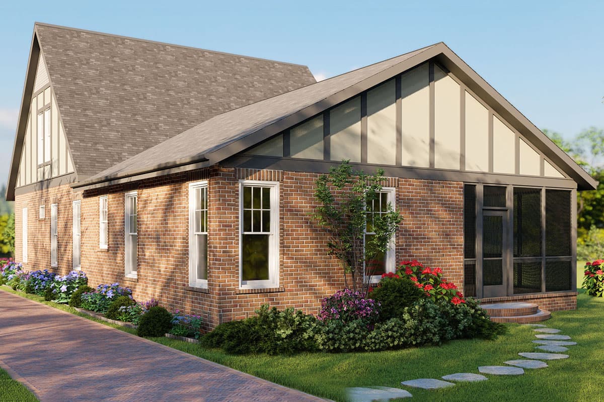 Plan 50191PH: Modern Tudor Home Plan with Rear Porch - 2365 Sq Ft - Image #4 - Cottage, European, Tudor