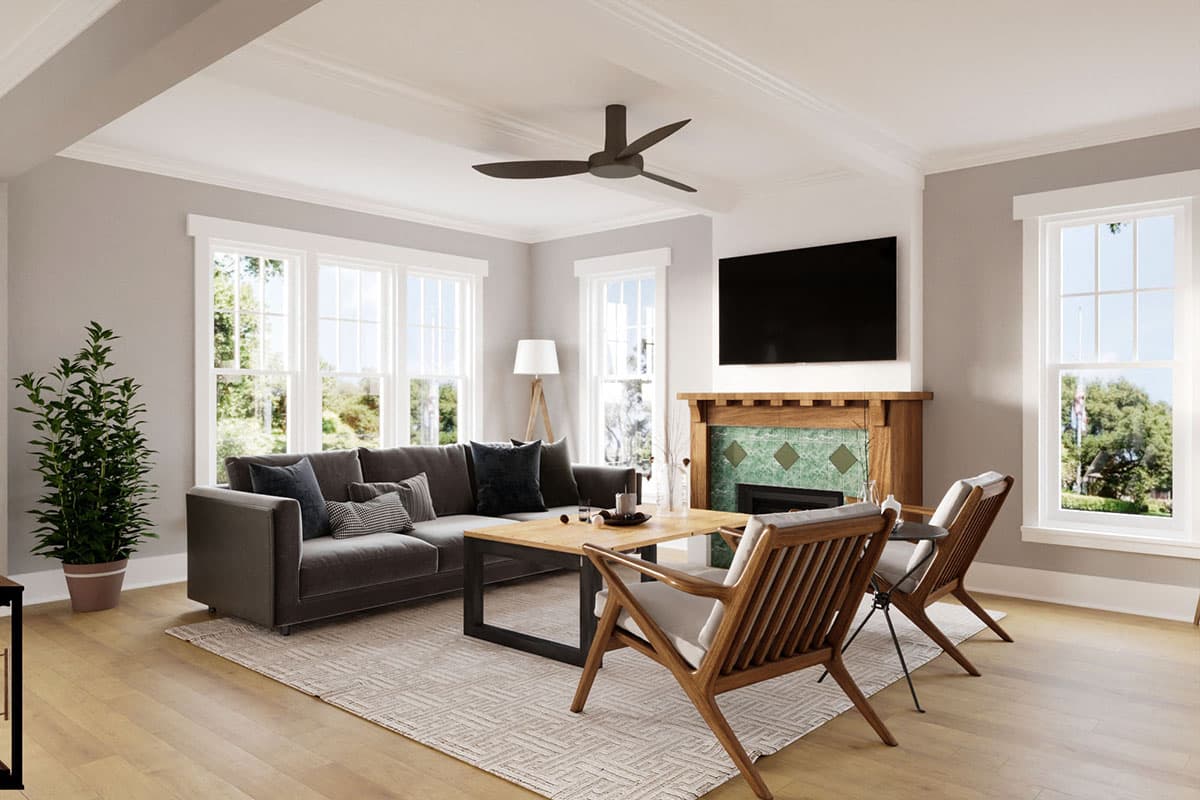 Plan 50191PH: Modern Tudor Home Plan with Rear Porch - 2365 Sq Ft - Image #10 - Cottage, European, Tudor