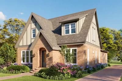 Modern Tudor Home Plan with Rear Porch - 2365 Sq Ft
