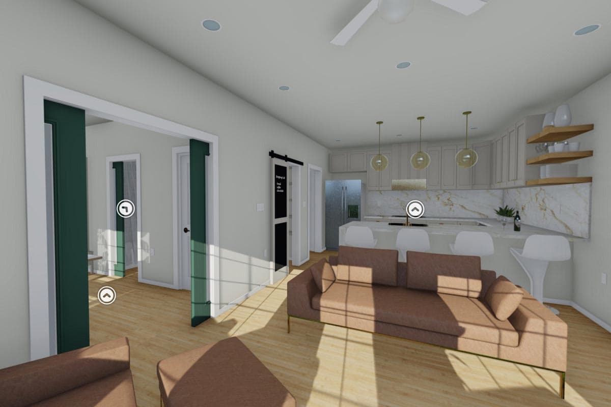 Plan 67800MG: Compact House Plan with Home Office and Bathroom Options - 988 Sq Ft - Virtual Tour Cover Image - Cottage, Country, Craftsman, Traditional