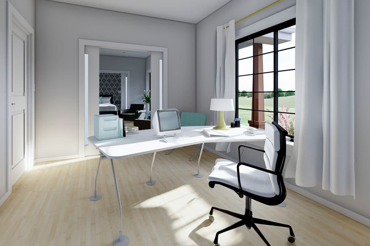 Plan 67800MG: Compact House Plan with Home Office and Bathroom Options - 988 Sq Ft - Image #7 - Cottage, Country, Craftsman, Traditional