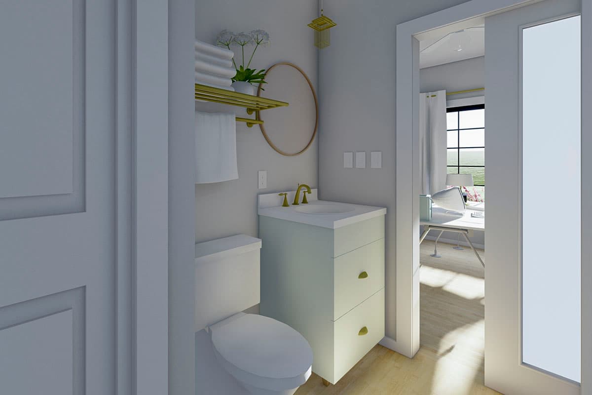 Plan 67800MG: Compact House Plan with Home Office and Bathroom Options - 988 Sq Ft - Image #11 - Cottage, Country, Craftsman, Traditional