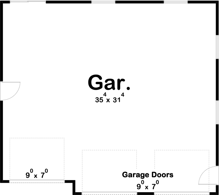 Plan 62307DJ: Single-Story Traditional 3-Car Garage - Floor Plan - Main Level - Traditional