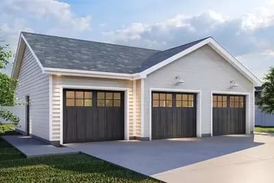 Single-Story Traditional 3-Car Garage
