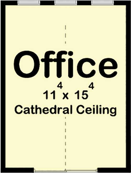 Plan 62309DJ: Work-from-home Cottage with Cathedral Ceiling - Floor Plan - Main Level - Cottage, Country