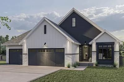 Contemporary New American Single Story 3-Bed House Plan