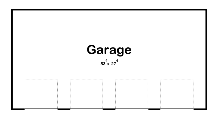Plan 62313DJ: 4-Car Garage Workplace with Workshop Potential - 1512 Sq Ft - Floor Plan - Main Level - Country, Modern Farmhouse, New American, Traditional
