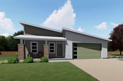 One-level Contemporary House Plan with Clerestory Windows