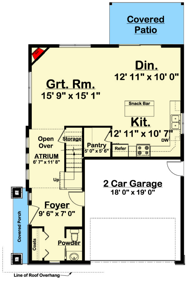 Plan 67806MG: Two-story Contemporary House Plan with Atrium - Floor Plan - Main Level - Contemporary, Modern, Northwest, Prairie