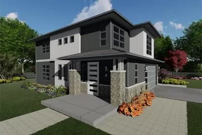 Two-story Contemporary House Plan with Atrium
