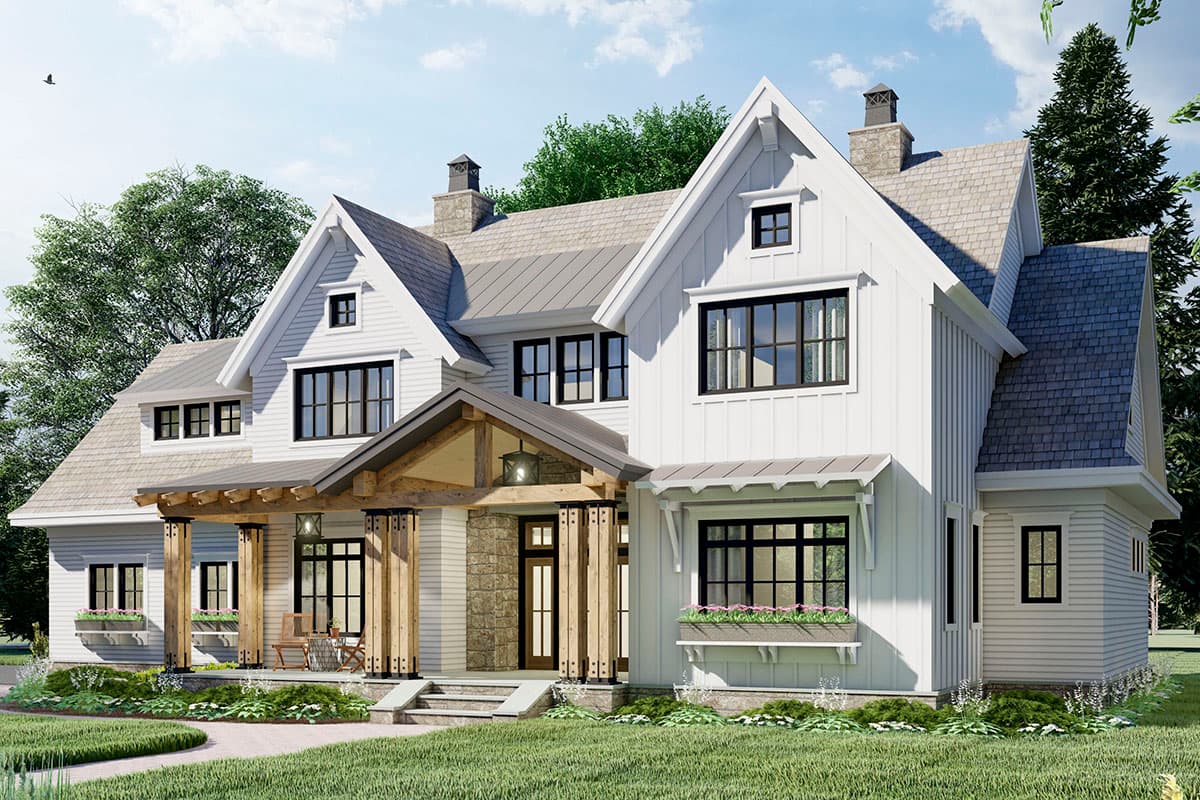 Plan 14695RK: New American Farmhouse Plan with 2-Story Great Room and 2 Laundry Rooms - 2925 Sq Ft - Image #7 - Country, Craftsman, Farmhouse, Modern Farmhouse, New American