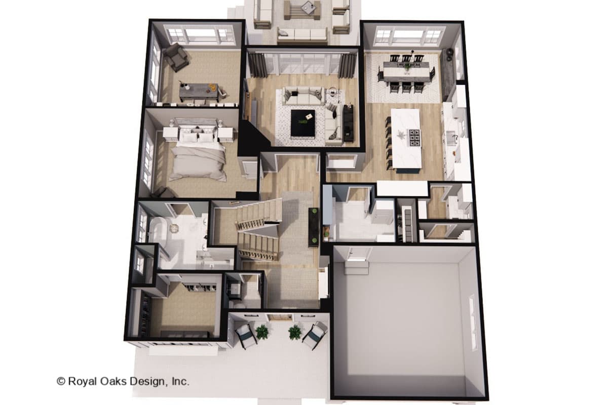 Plan 14696RK: 4-Bed Modern Farmhouse Plan with Two Level Kitchen Island and Laundry On Both Floors - 3146 Sq Ft - Image #27 - Country, Craftsman, Farmhouse, Modern Farmhouse, New American, Traditional