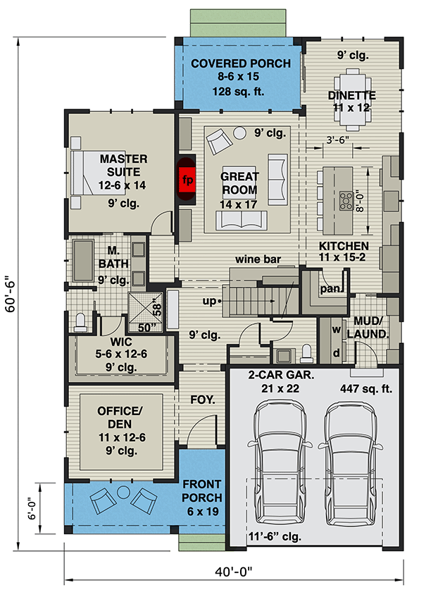 Plan 14698RK: 3-Bed Craftsman House Plan with Variety of Garage Options - Floor Plan - Main Level - Cottage, Country, Craftsman, Modern Farmhouse, New American