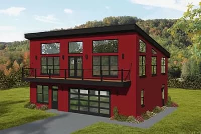 Contemporary Northwest Home Plan with Main-level Apartment