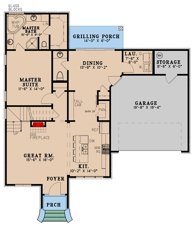 Plan 70695MK: 3-Bed Traditional Southern Home Plan with Main-level Master Bedroom - Floor Plan - Main Level - Southern, Traditional