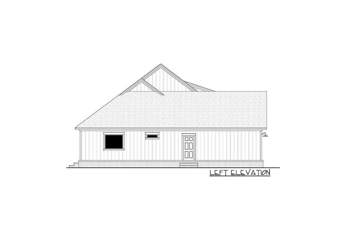 Plan 51854HZ: New American Farmhouse Plan with Attractive Shed Dormer Above Open Rafter Tail Porch - Image #4 - Country, Craftsman, Farmhouse, Modern Farmhouse, New American