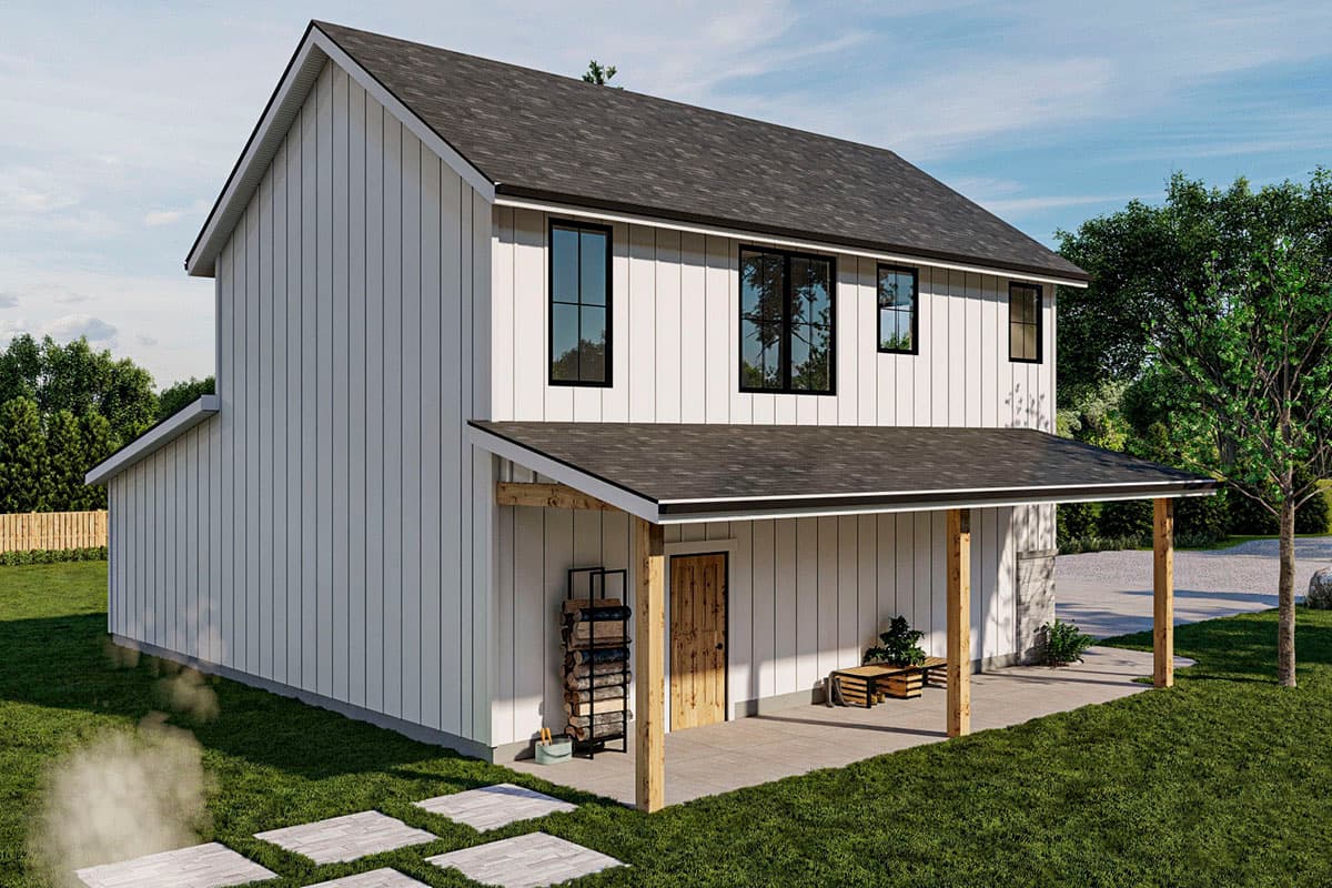 Plan 62322DJ: New American Garage Apartment Plan with Barndominium Styling - Image #7 - Barndominium, Carriage, Country, New American, Rustic, Traditional, Vacation