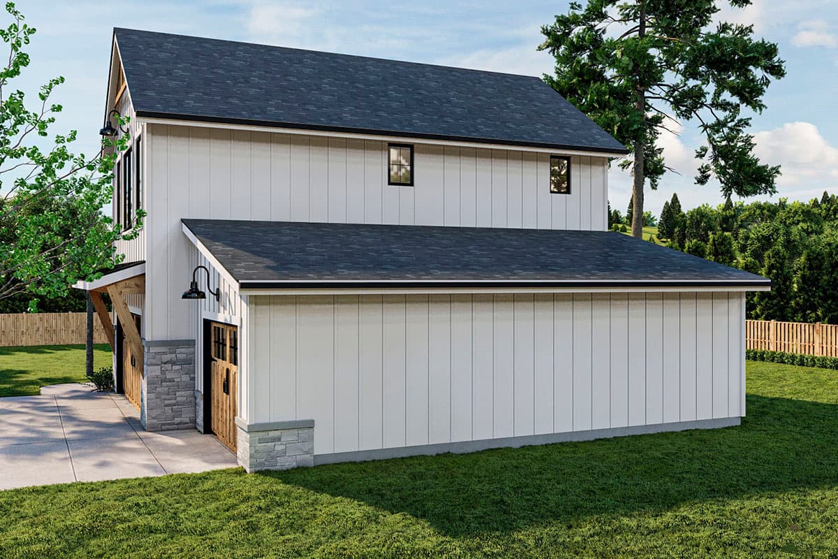 Plan 62322DJ: New American Garage Apartment Plan with Barndominium Styling - Image #9 - Barndominium, Carriage, Country, New American, Rustic, Traditional, Vacation