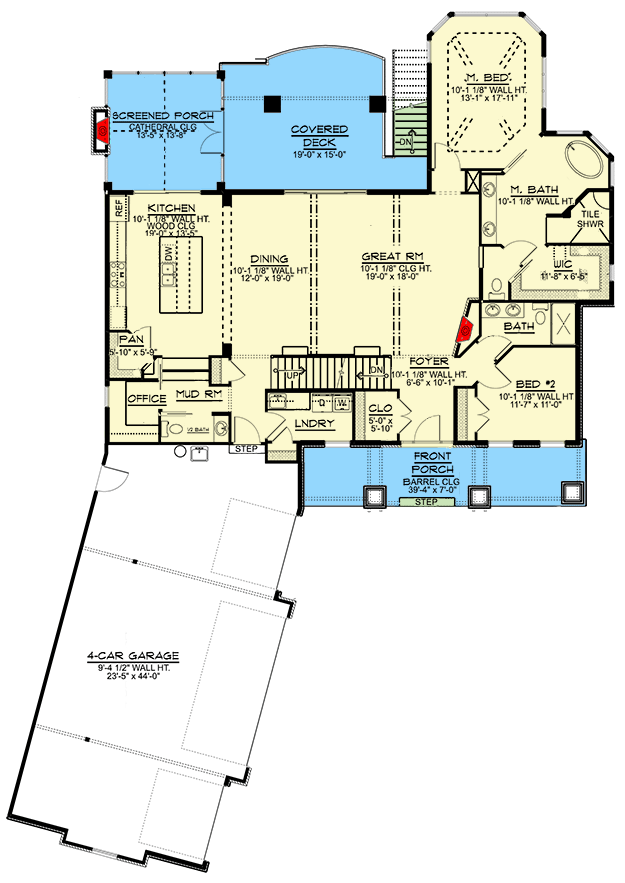 Plan 135031GRA: 2-Bed New American Craftsman Plan with Angled Garage - Floor Plan - Main Level - Craftsman, New American, Northwest