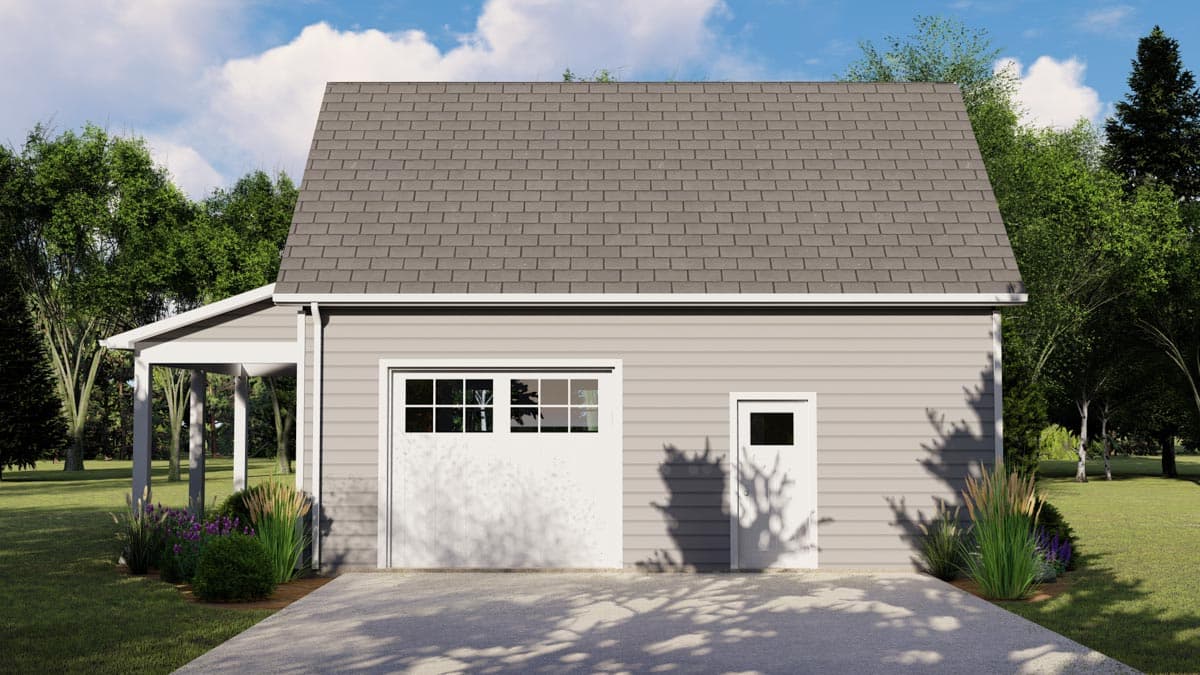 Plan 135032GRA: Detached Drive-Through Garage with Covered Patio and Loft - Image #4 - Traditional, Transitional