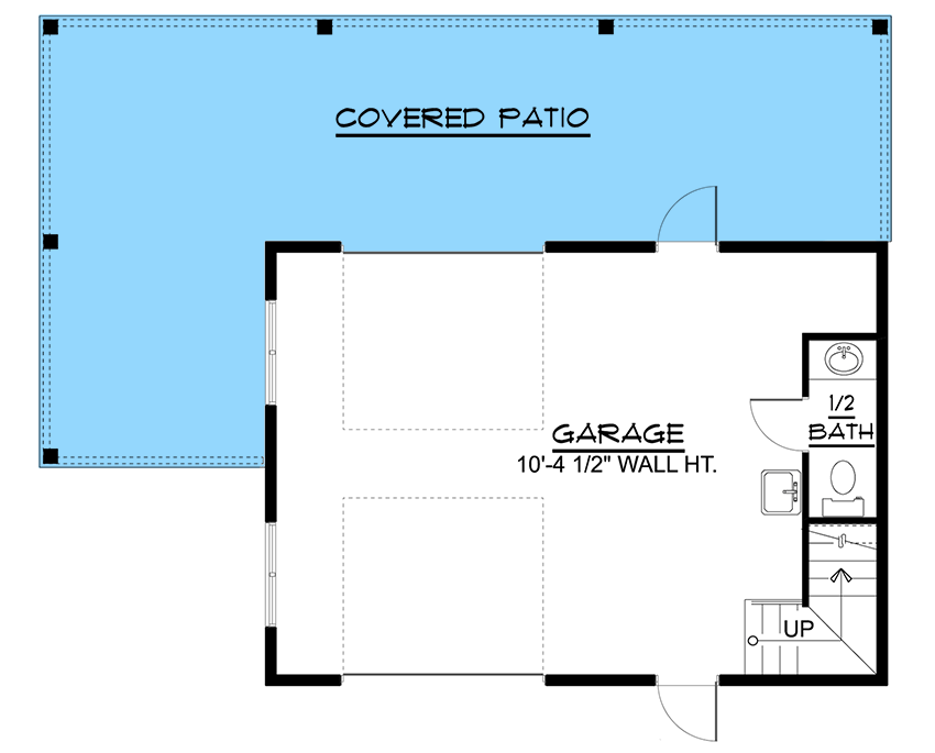 Plan 135032GRA: Detached Drive-Through Garage with Covered Patio and Loft - Floor Plan - Main Level - Traditional, Transitional