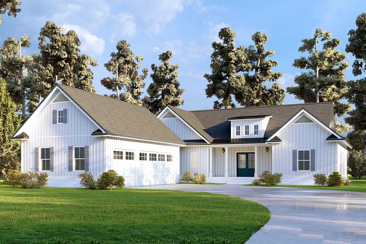 Plan 24415TW: New American Farmhouse Plan with Barn-like 3-car Garage - Image #6 - Coastal, Country, Craftsman, Farmhouse, Modern Farmhouse, New American