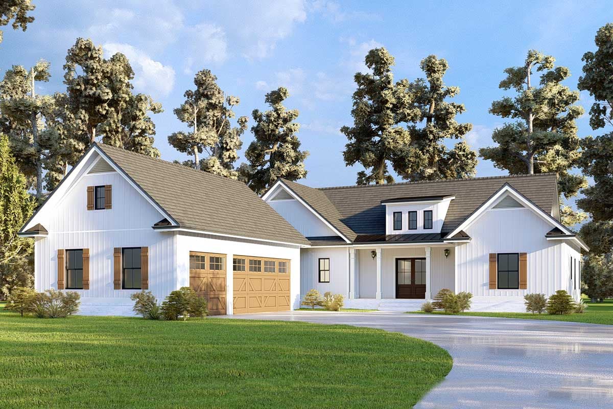 Plan 24415TW: New American Farmhouse Plan with Barn-like 3-car Garage - Image #7 - Coastal, Country, Craftsman, Farmhouse, Modern Farmhouse, New American