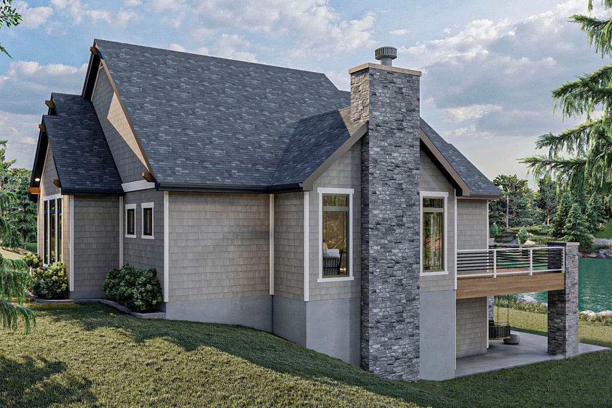 Plan 62323DJ: Lake House Plan with Cathedral Ceilings Above the Open Concept Kitchen and Great Room - Image #10 - Coastal, Craftsman, New American, Ranch, Vacation