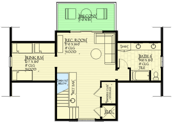 Plan 970087VC: 3-Story Southern Home Plan for Large Family Gatherings - Floor Plan - Third Level - Country, New American, Southern, Transitional