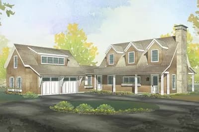 3-Bed Coastal Shingle Style House Plan with Main Floor Master Suite