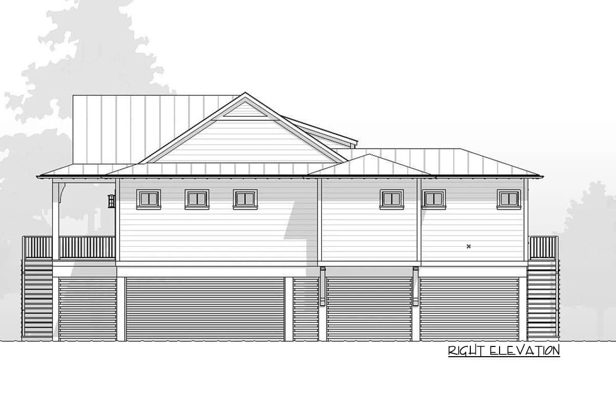 Plan 970093VC: 2100 Square Foot Coastal Contemporary House Plan with Drive-under Garage - Image #5 - Beach, Coastal, Coastal Contemporary, Low Country, Southern, Vacation