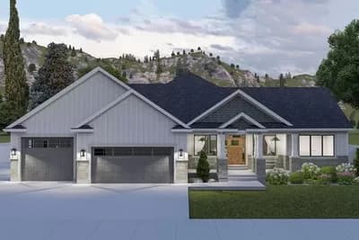 Exclusive Ranch Home Plan with Lower-level 2-Bed Apartment