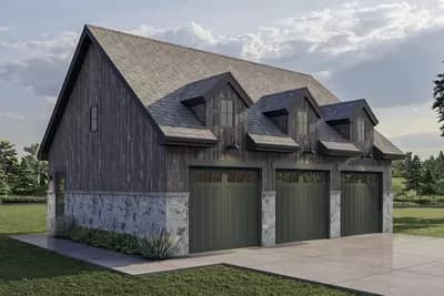 3-Car Detached Garage with Storage Above - 1080 Sq Ft