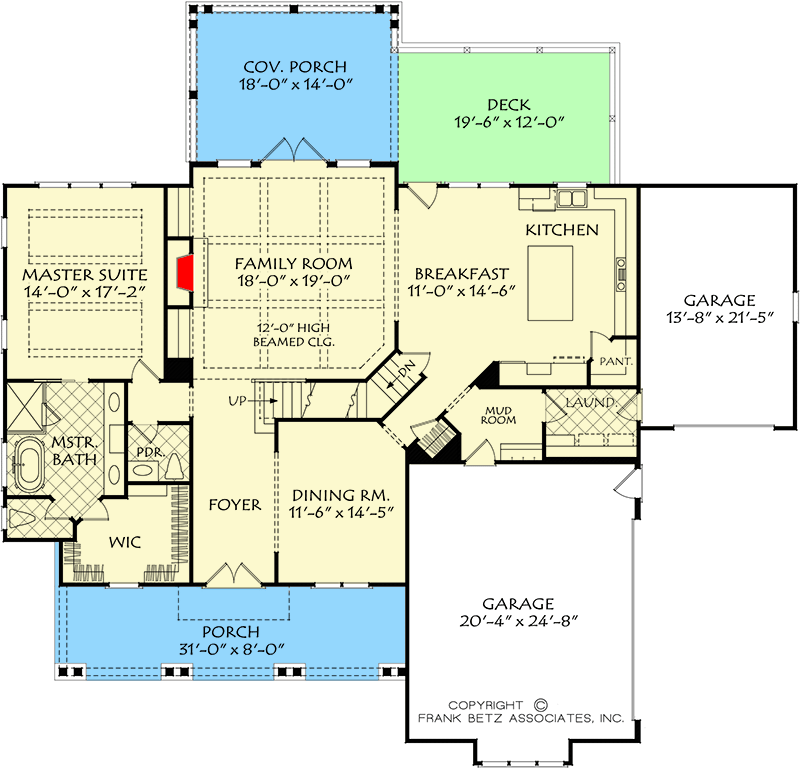 Plan 710379BTZ: Compact 4-Bed Modern Farmhouse Plan with Bonus Room - Floor Plan - Main Level - Country, Craftsman, Modern Farmhouse, New American