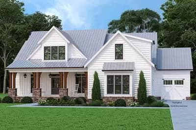 Compact 4-Bed Modern Farmhouse Plan with Bonus Room