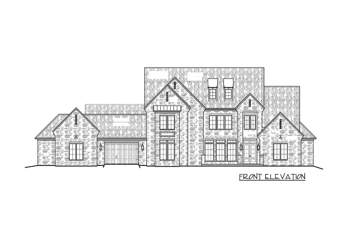 Plan 510185WDY: Exclusive 2-Story Transitional House Plan with Porte Cochere and Study - Image #5 - Acadian, French Country, Louisiana-Style, Southern, Traditional, Transitional