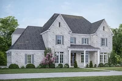 Exclusive Southern Home Plan with Two-story Living Room