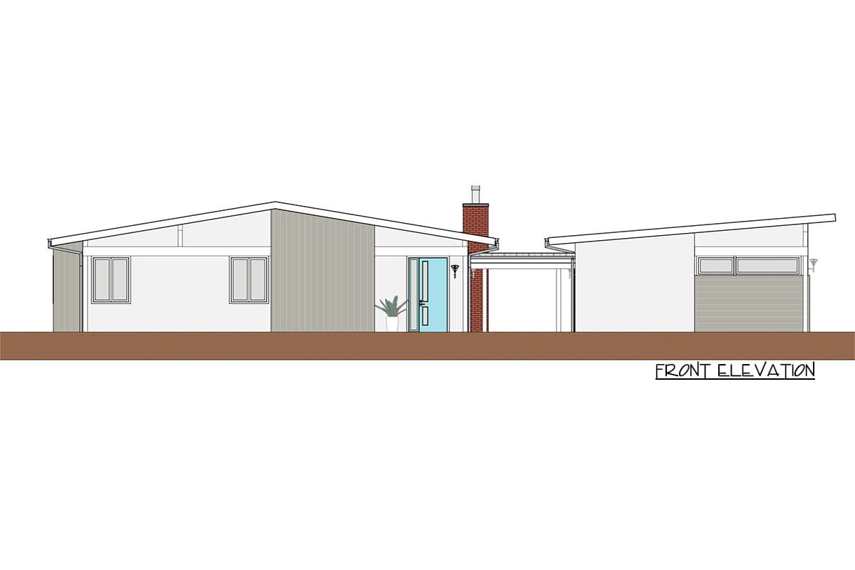 Plan 871010NST: Mid-century Modern House Plan with Southwest Vibe - Image #5 - Mid Century Modern, Modern, Ranch, Southwest