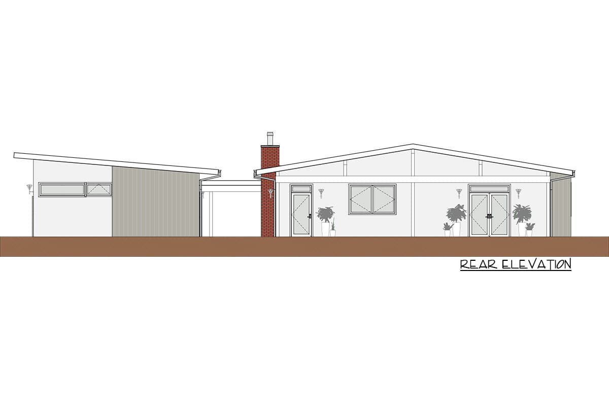 Plan 871010NST: Mid-century Modern House Plan with Southwest Vibe - Image #7 - Mid Century Modern, Modern, Ranch, Southwest