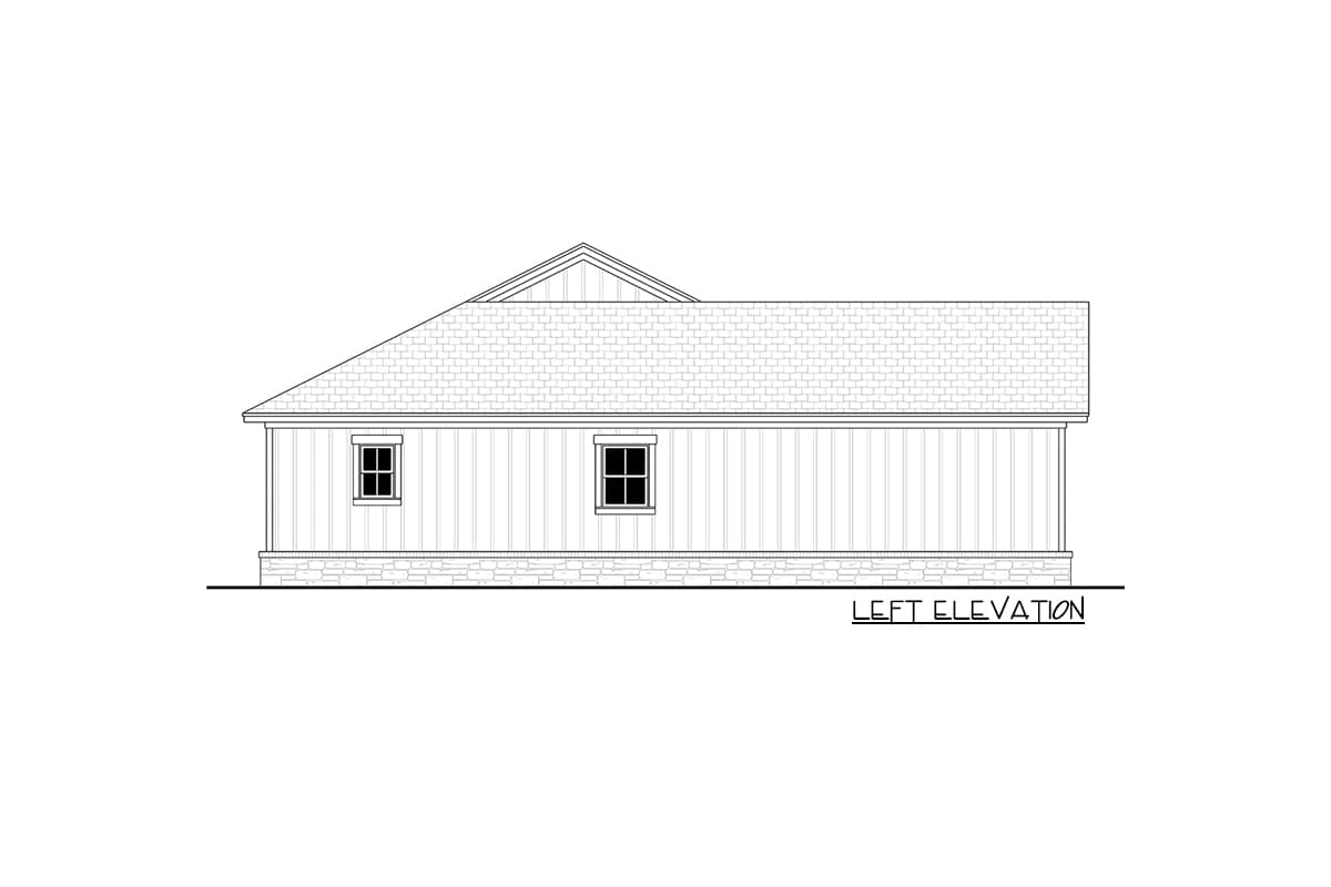 Plan 51855HZ: 3 Bed Texas Farmhouse Plan with Large Walk-in Pantry - 1599 Sq Ft - Image #5 - Cottage, Country, Farmhouse, Hill Country, New American, Ranch, Southern